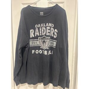 Junk Food Mens XXL Oakland Raiders Football Long Sleeve T Shirt Black
